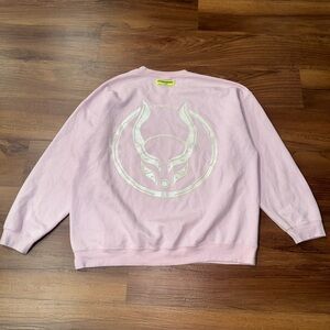 Cyberdog London Pink Glow In The Dark Crewneck Y2K Rave Tech XL